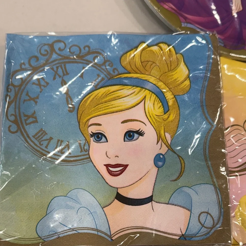 Disney Princess Party Supplies Set - Pink, Purple, Blue